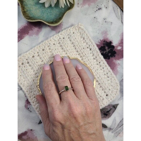 Chrome Diopside Ring – Sterling Silver 925, Emerald Green Gemstone, Size 7.5 - Picture 5 of 7